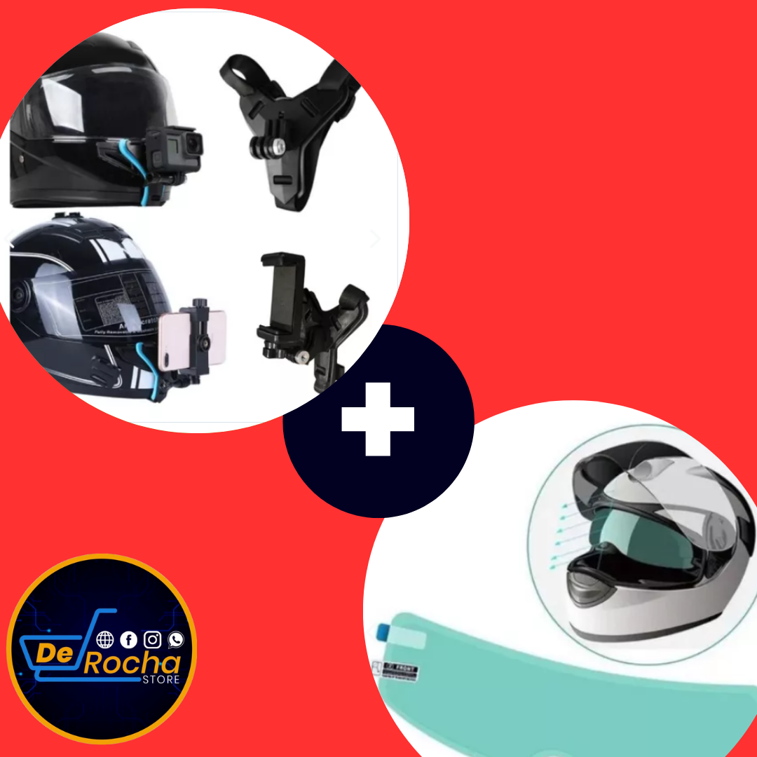 combo visor antiempañante+soporte casco